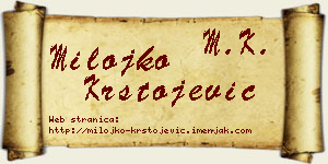 Milojko Krstojević vizit kartica